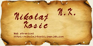 Nikolaj Kosić vizit kartica